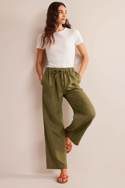 Relaxed Pull-on Linen Trousers