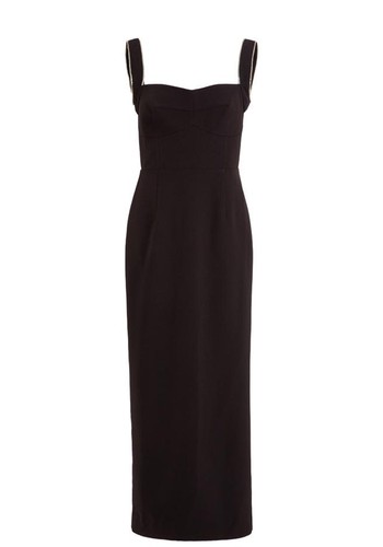 Halle-B Crystal-Embellished Stretch-Crepe Midi Dress from Saloni