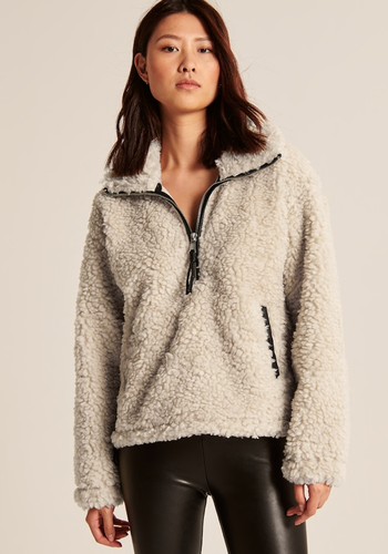 Cinched Drama Curly Half-Zip