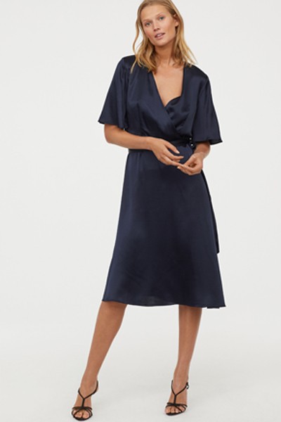 V-Neck Silk Dress from H&M