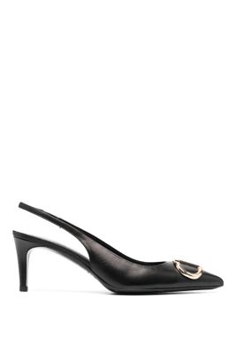 Logo-Plaque Slingback Pointed-Toe Pumps from Twinset