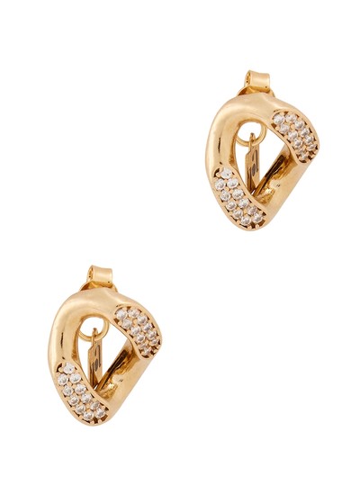 Athena Embellished Gold-Tone Drop Earrings from Rosantica