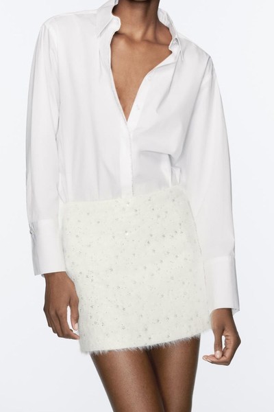 Beaded Poplin Shirt from Zara