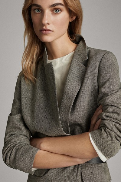 Herringbone Blazer from Massimo Dutti