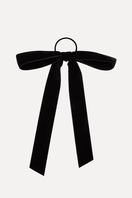 Handmade Black Long Tail Velvet Bow from UAQUEEN