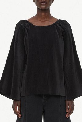 Black Velma Wide-Sleeve Blouse from By Malene Birger
