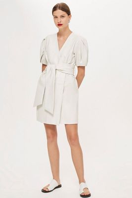 Leather Wrap Mini Dress from Topshop