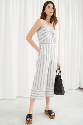 Linen Blend Tie Up Jumpsuit from & Other Stories