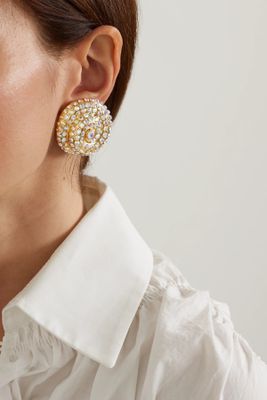 Le Soleil Gold-Plated Crystal Clip Earrings, £345 | Pearl Octopuss.y