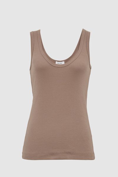 Ribbed Cotton Blend Vest from Reiss