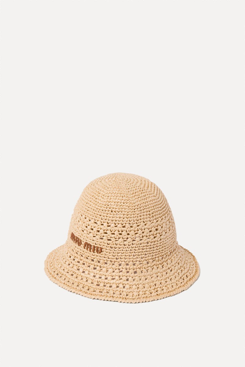 Woven Fabric Hat from Miu Miu