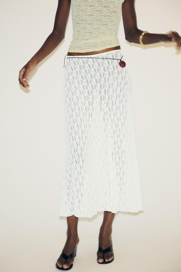 Flared Lace Maxi Skirt from Zara  