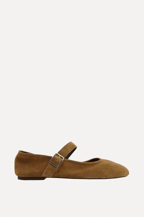 Suede Ballerinas With Straps from RESERVED