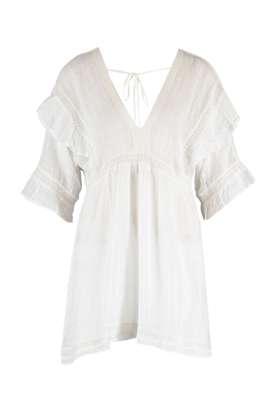 Ruffle Tie Neck Tunic