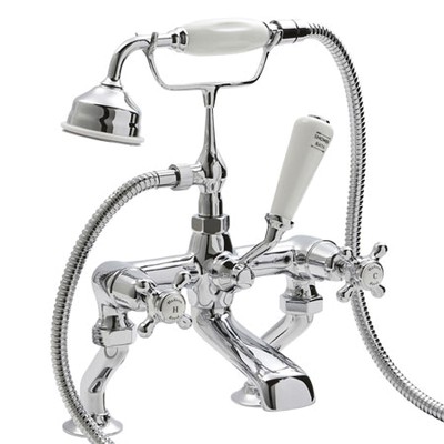 Dome Deck Mounted Bath Shower Mixer + Shower Kit from Hudson Reed