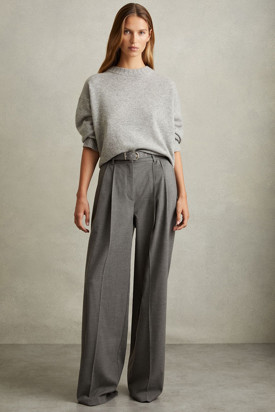 Freja Wide Belted Wide Leg Trousers from Reiss