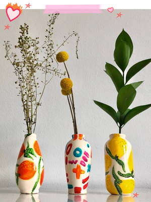 Fruity Hand Painted Stem Vases from Pimp Up Your Plants