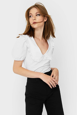 Poplin Blouse With Neckline Detail from Stradivarius