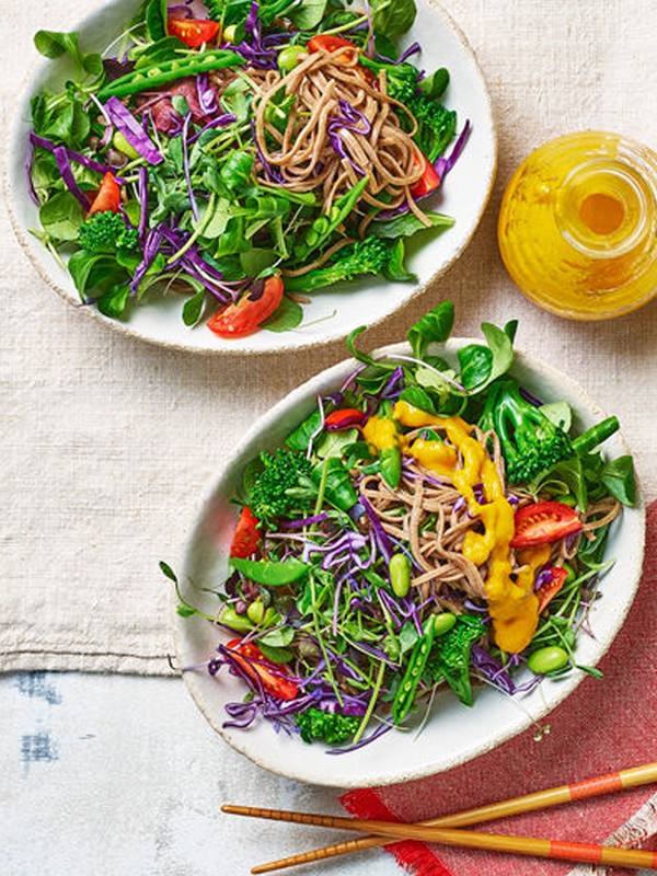 Udon Noodle Salad With Ginger & Carrot Dressing