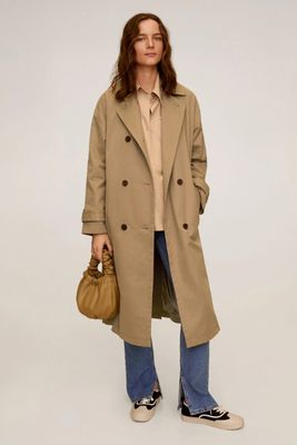 Buttoned Long Trench from Mango
