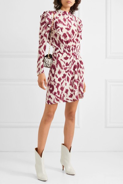 Ruffled Printed Silk Crepe De Chine Mini Dress from Isabel Marant Étoile