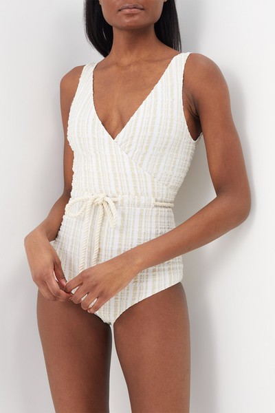 Yasmin Metallic Drawstring Swimsuit from Lisa Marie Fernandez