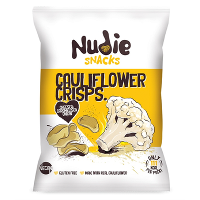 Cauliflower Crisps Vegan Cheese & Caramelised Onion 22g from Nudie Snacks 