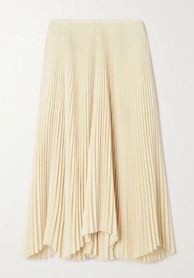 Asymmetric Pleated Gabardine Skirt from Jil Sander