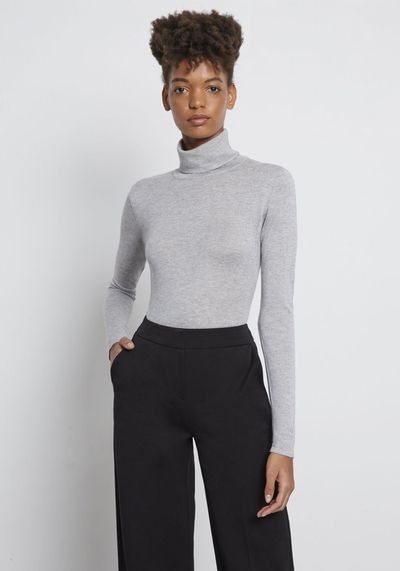 Semi Sheer Premium Silk & Cashmere Blend Turtleneck Body from Novo 