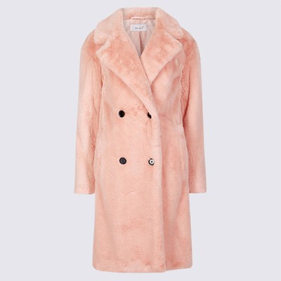 Double Breasted Faux Fur Coat