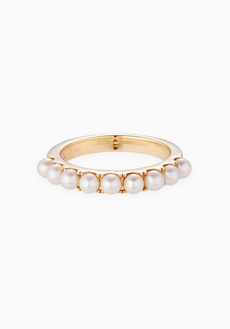 Pearl Half Eternity Ring from Otiumberg
