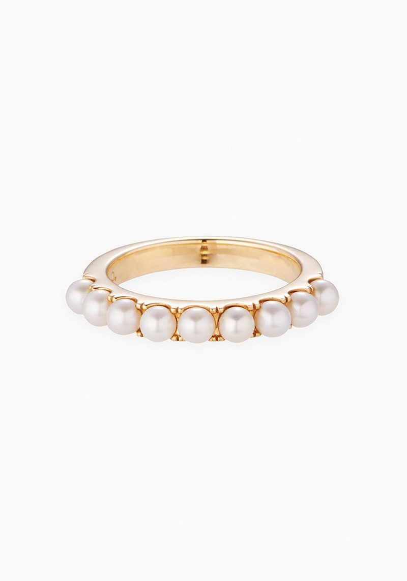 Pearl Half Eternity Ring from Otiumberg