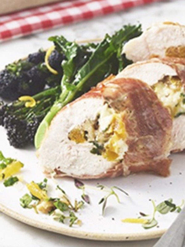 Brie, Apricot and Walnut Stuffed Chicken Breast