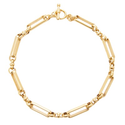 Checkmate 24K Gold-Plated Brass Link Necklace from Brinker & Eliza