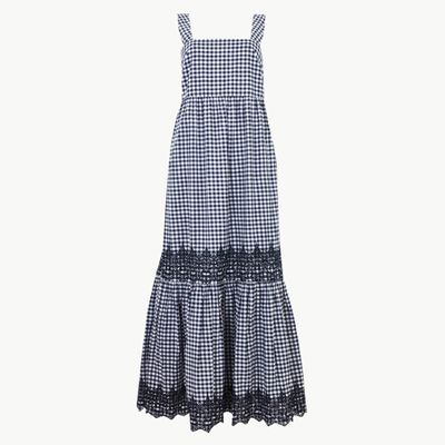 Pure Cotton Gingham Slip Maxi Dress