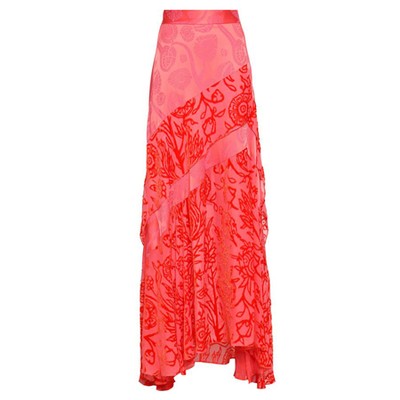 Devoré Chiffon-Paneled Jacquard Maxi Skirt from Peter Pilotto