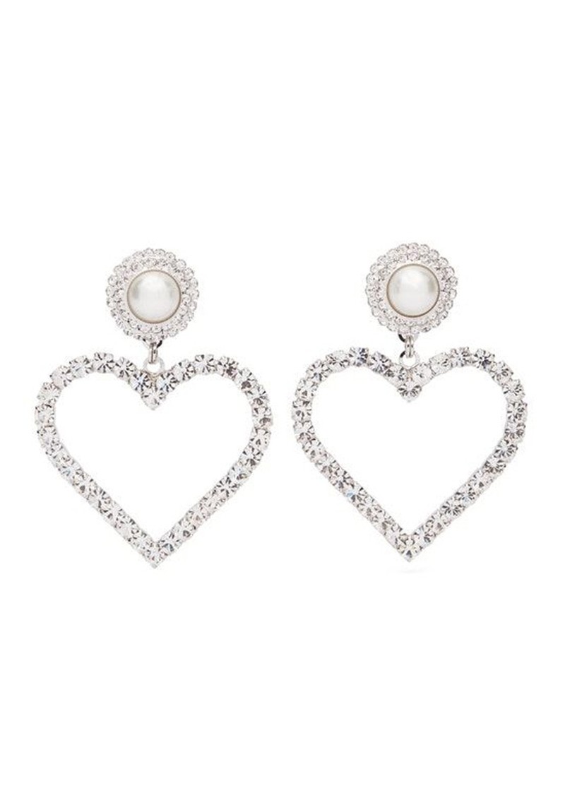 Crystal Heart Earrings from Alessandra Rich