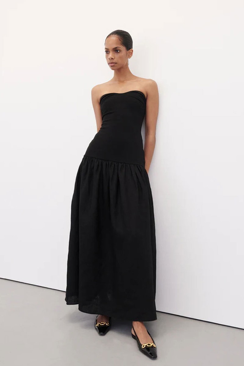 Ellison Strapless Midi Dress from Dissh