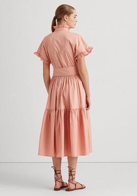 Ruffle-Trim Cotton-Blend Dress