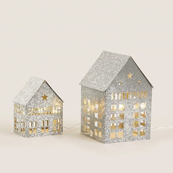  2 Pack Light Up Townhouse Decorations