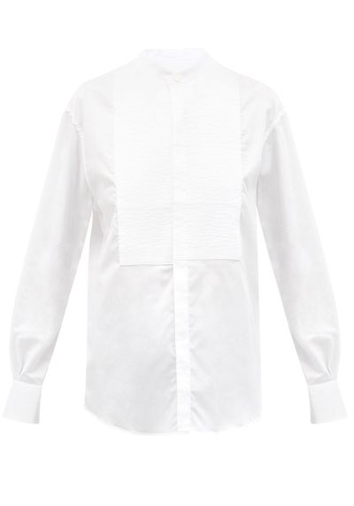 Comédienne VIII Stand-Collar Cotton Bib Shirt