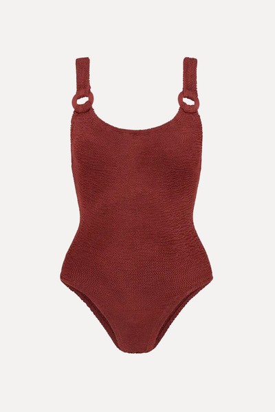 Christy Seersucker Swimsuit from Hunza G x Rose Inc 