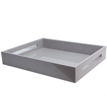 Chiffon Grey Medium Lacquered Serving Tray