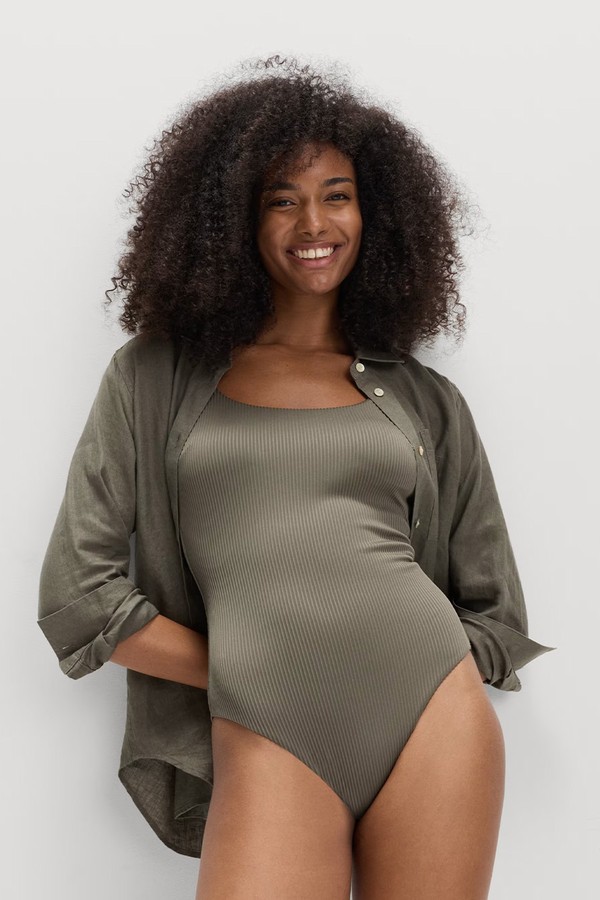 Ribbed Textured Scoop Neck Swimsuit from Marks & Spencer