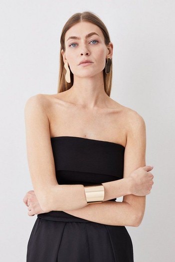 Ponte Zip Detail Bandeau Top