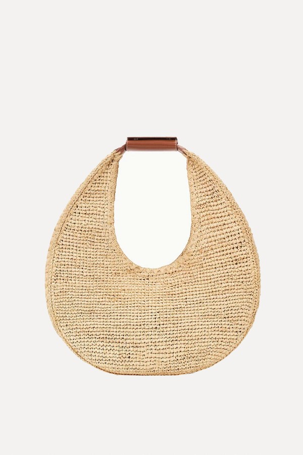 Large Raffia Moon Tote Bag from staud