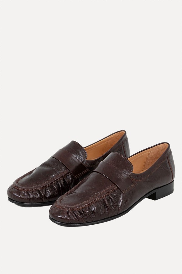 Ruched Leather Loafers from Rejina Pyo 