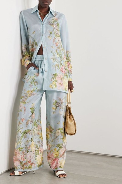 Waverly Printed Silk Straight-Leg Pants  from Zimmermann 