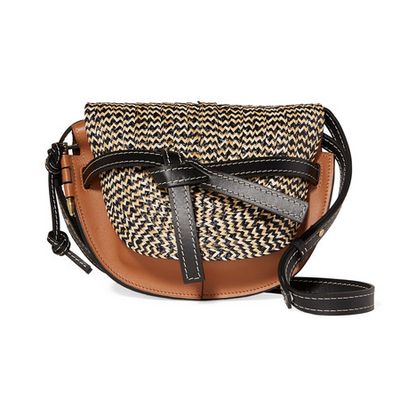 Gate Small Woven Raffia & Leather Shoulder Bag from Loewe