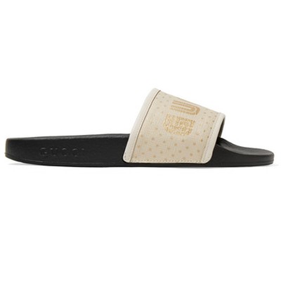 Pursuit Leather Canvas Slides from Gucci